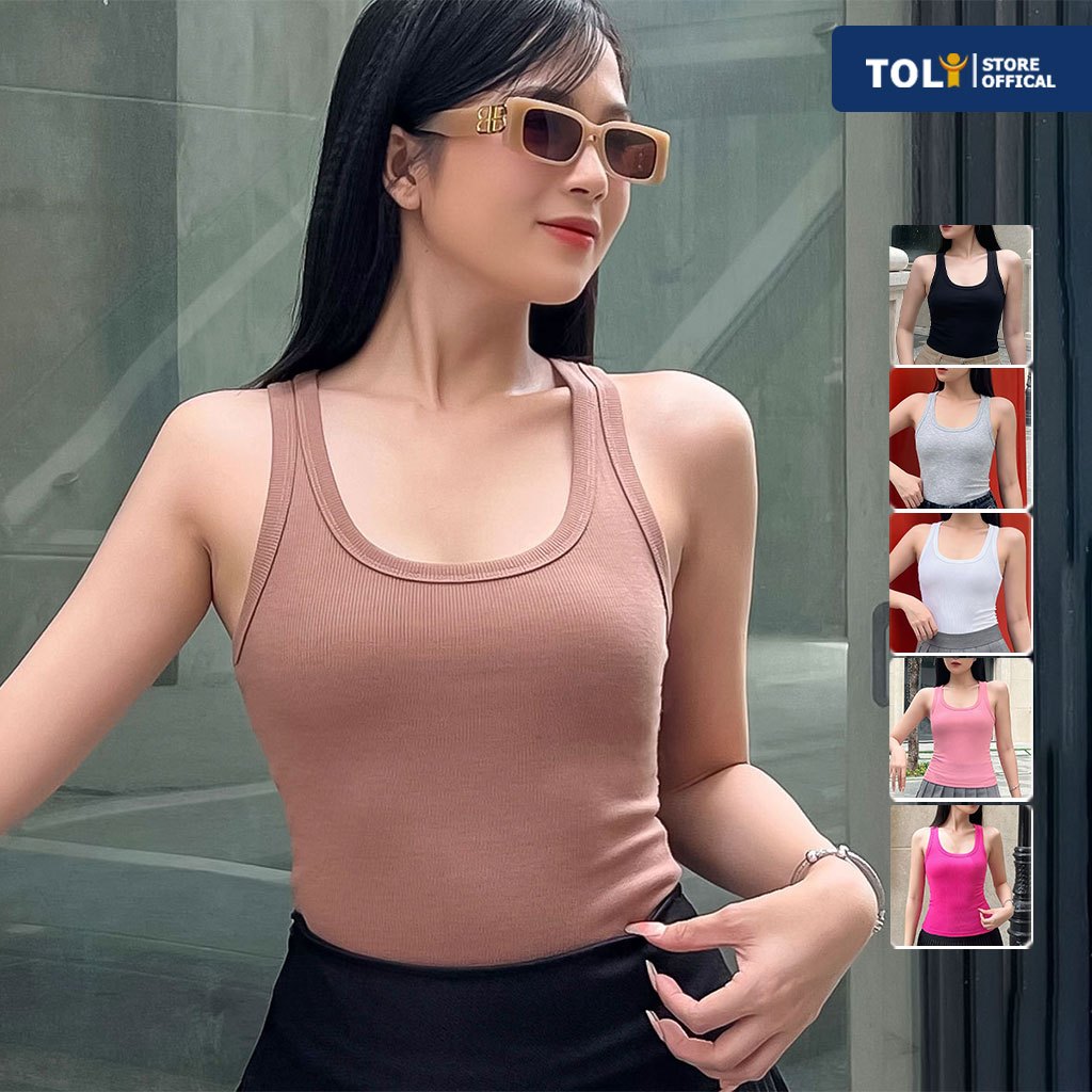 Hàng mới về | Áo thun ba lỗ nữ TOLI form ôm, vải gân co dãn, phong cách năng động, trẻ trung - BLR-29