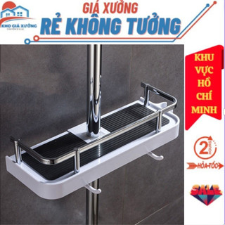 Kệ Để Đồ Gắn Vòi Sen , Vòi Nước Chất Liệu Nhựa ABS Cứng Cáp Chịu Lực Kèm 2 Móc Treo Tiện Lợi