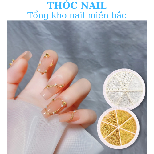 Bi nail trang trí móng vàng bạc
