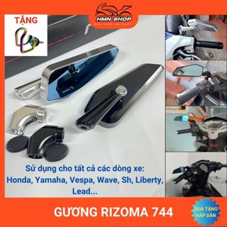  ⚡GƯƠNG TRÁI⚡ Gương Rizoma 744 Nhôm CNC 5 Cạnh Phù Hợp Các Dòng Xe Máy Xe Máy Điện - Hàng Cao Cấp 