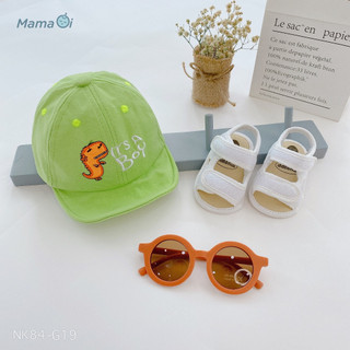 Set giày nón cho bé dép tập đi sandal đế vải 2 quai dễ mang màu trắng êm chân cho bé của Mama ơi - Thời trang cho bé