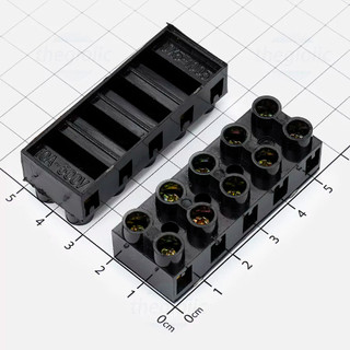 JX5-1005 Terminal Khối Gắn Ray 5 Cực 10A 500V Cỡ Dây 0.5-4mm2//SKU:8