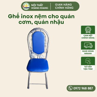 Ghế inox giá rẻ, ghế inox nệm cho quán cơm, quán nhậu,ghế xếp gọn
