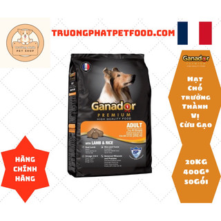 Thức ăn cho chó ganador adult vị thịt cừu và gạo gói 20kg 400g*50