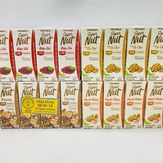 Sữa đậu nành Vinamilk Super Nut hạnh nhân, óc chó, đậu đỏ hộp 180ml