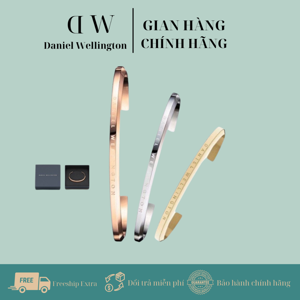 Vòng Đeo Tay Uni [Chính Hãng] Daniel Welington Classic Cuff V1 DW Hàng Hiệu - 3 màu Thời Trang Gold, Rose Gold, Silver