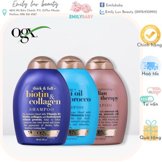 Dầu gội đầu OGX Biotin & Collagen / Keratin /Argan Oil giảm rụng, kích mọc tóc 385ml