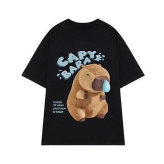 Áo Thun Local Brand Form Rộng Unisex, Áo Thun Nam Nữ Hình In CAPYBARA - OV490