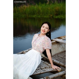 Áo Charmilles tay bồng hoa nhí 24MA095BO