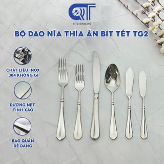 Bộ Dao Nĩa Thìa Ăn Bít Tết QT KITCHENWARE Bộ Dụng Cụ Ăn Steak Chất Liệu Inox 304 Cao Cấp - TG02