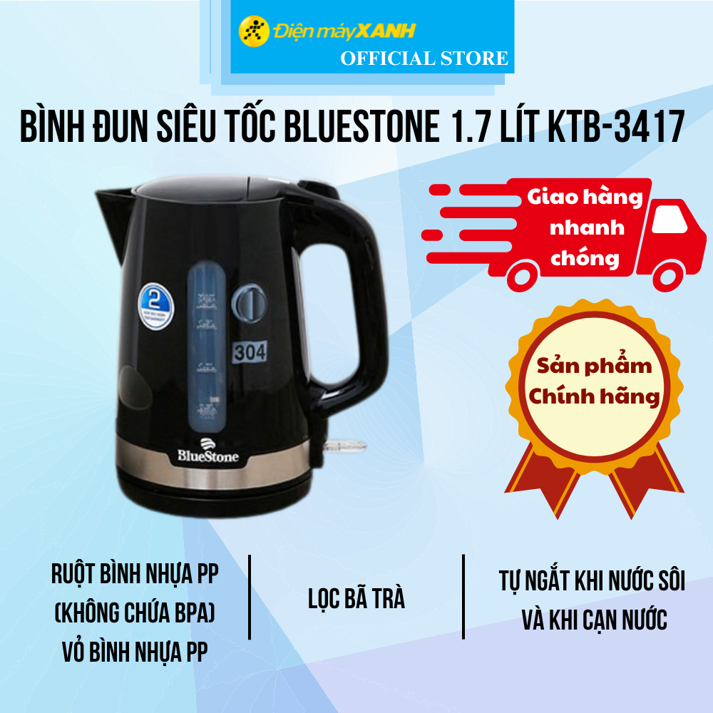 Bình đun siêu tốc BlueStone 1.7 lít KTB-3417