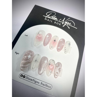 200 Nailbox thiết kế loang hồng trái tim