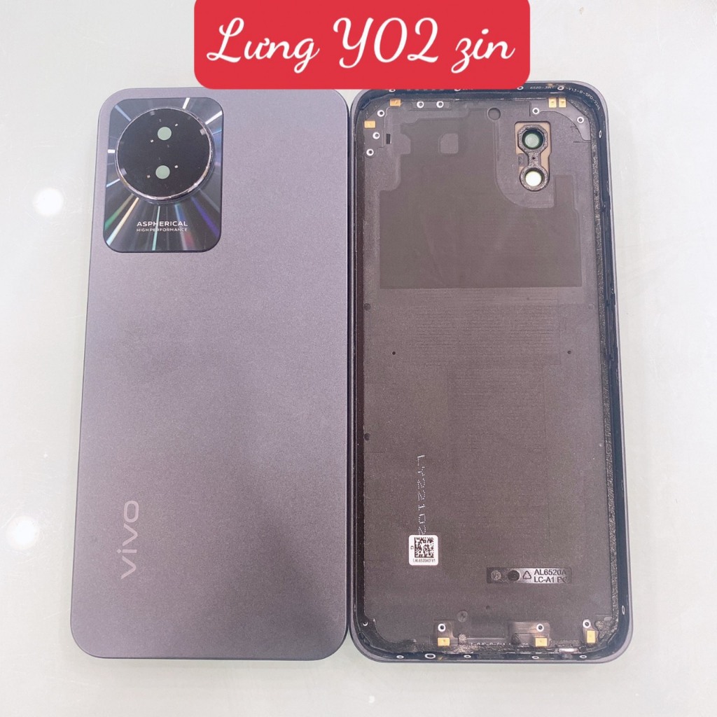 Y02 - Lưng vỏ vivo y02 zin có khung viền kính camera ngoài - nắp lưng - nắp pin
