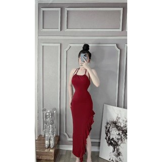 Đầm Yếm Dài Xẻ Tà (Có mút ngực) 010624