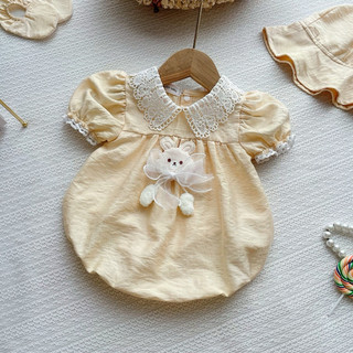  Body đũi tơ mát rượi phối cổ ren cotton Min Boutique. Đồ đầy tháng, thôi nôi, chụp hình cho bé gái