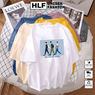 Áo phông nữ nam Unisex form rộng Follow my Steps, áo thun tay lỡ HLFashion