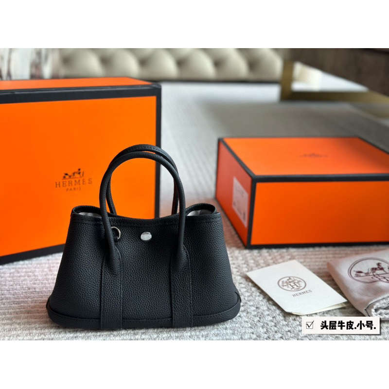Túi xách HM garden màu đen size 25 cm full box, túi da thật cực đẹp
