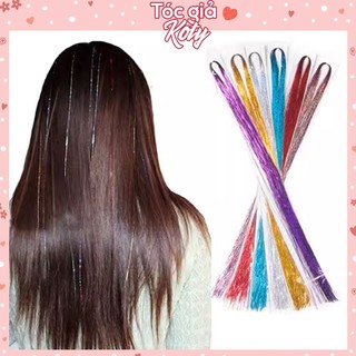 Tóc kim tuyến trang trí cho tóc, Set 120 sợi kim tuyến nối tóc trang trí cho tóc TG3