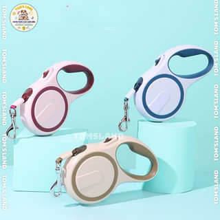 Dây dắt tự động cao cấp cho chó mèo - full box dây dắt dài 5m tự động thu rút cho thú cưng