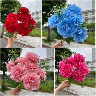 Chùm Hoa Phù Dung 7 Bông , Mẫu Mới , Bông Size 12cm Siêu Đẹp - HOA GIẢ , HOA LỤA