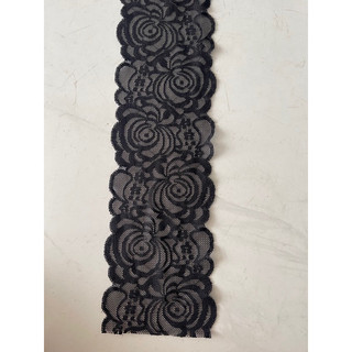 Ren viền hoa bản 10cm màu đen-phụ liệu may mặc