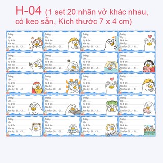 Nhãn vở thú mỏ vịt - Nhãn dán thú mỏ vịt (nhiều mẫu đẹp xinh)
