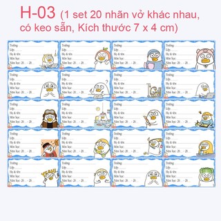 Nhãn vở thú mỏ vịt - Nhãn dán thú mỏ vịt (nhiều mẫu đẹp xinh)