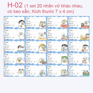 Nhãn vở thú mỏ vịt - Nhãn dán thú mỏ vịt (nhiều mẫu đẹp xinh)