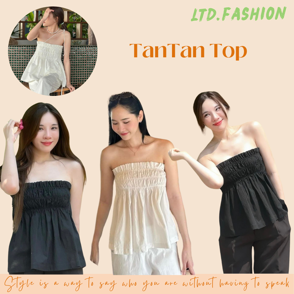 ÁO LINEN NHÚN NGỰC CỘT DÂY - LTD.FASHION - TANTAN TOP