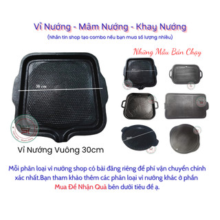 Vỉ nướng bếp ga chảo nướng Hàn Quốc chống dính đa năng tiện lợi có rãnh thoát dầu