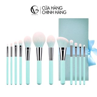 Bộ Cọ Trang Điểm Cá Nhân GUVIET Cọ Che Khuyết Điểm Set Cọ 12 Cây Lông Mền Mịn Có Bao Da(Côc)