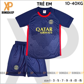 Áo Đá Bóng Trẻ Em PSG Sân Tập, Đồ Đá Banh Trẻ Em Vải Mè Cao Cấp