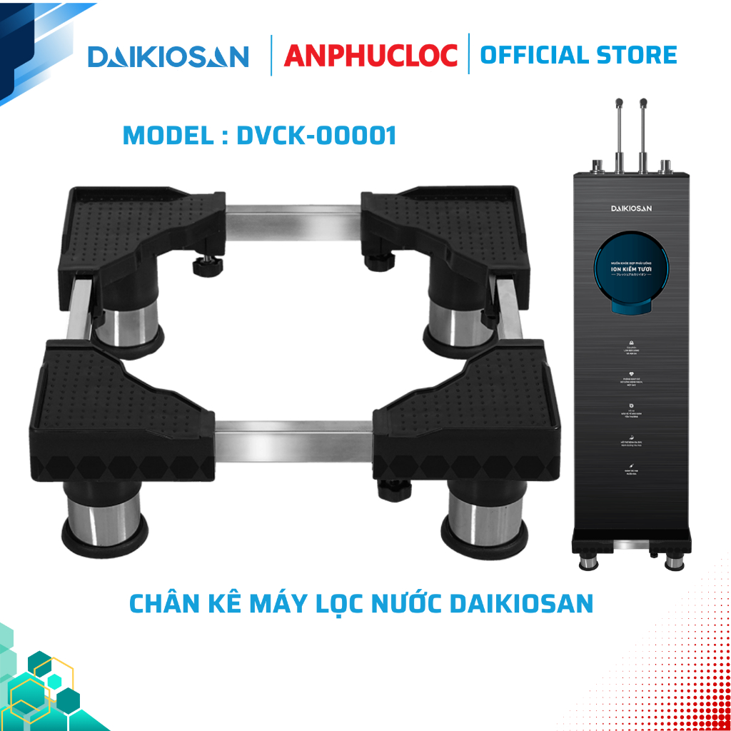 Chân kê máy lọc nước trụ bọc inox Daikiosan- Makanp dùng cho tất cả máy lọc nước RO