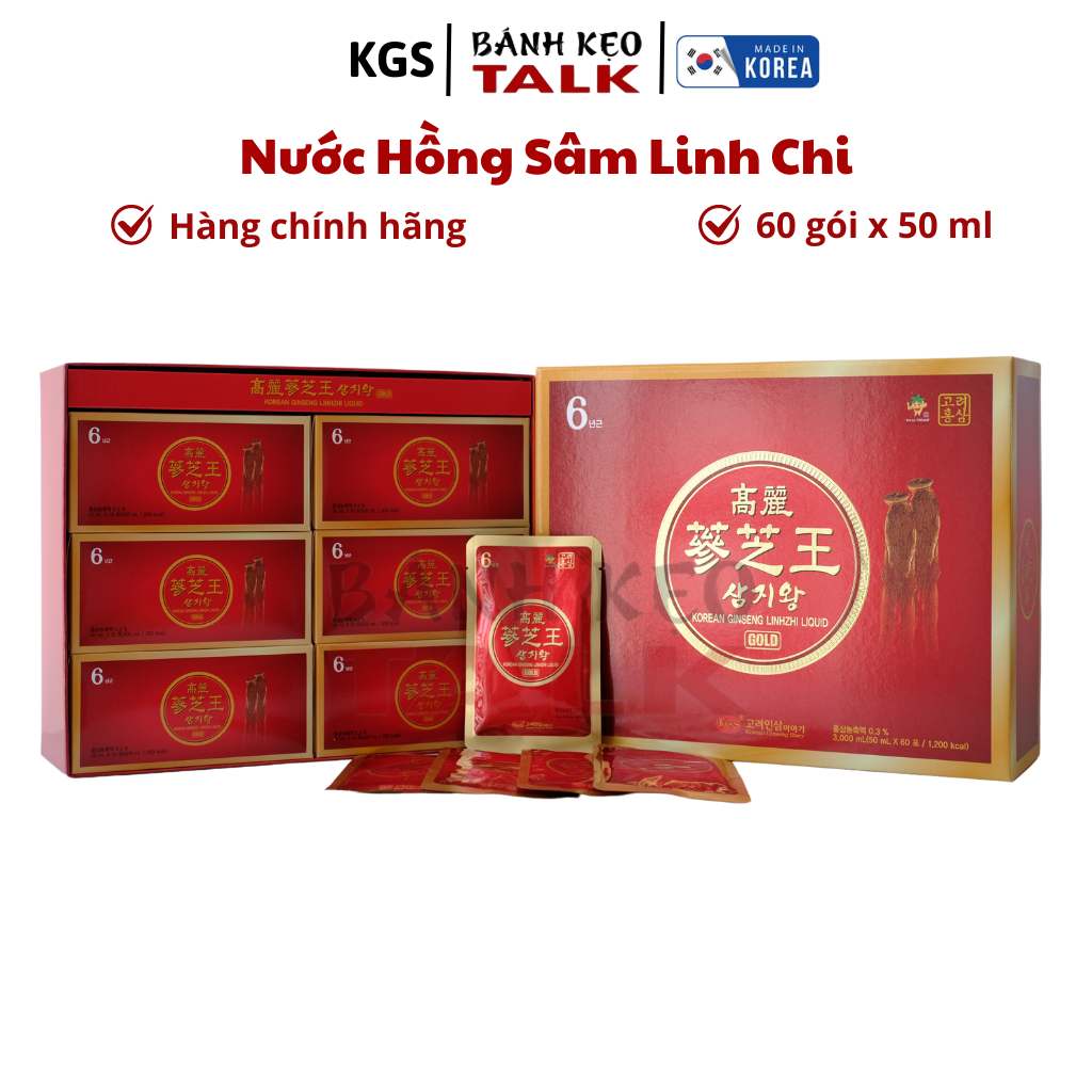 (Date 12/2026)Nước Hồng sâm Linh chi KGS 3000ml(50ml x 60 gói)