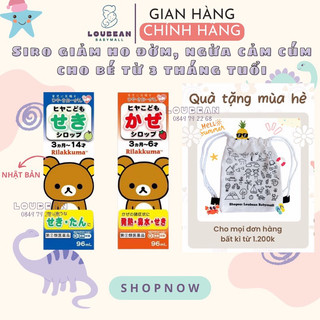 Siro giảm ho, cảm cúm, hạ_sốt Rilakkuma Nhật Bản đủ bill cho bé từ 3 tháng 96ml