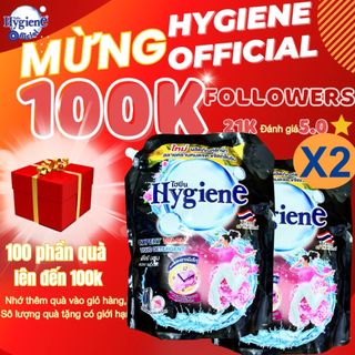 Combo 2 túi nước giặt Hygiene Thái Lan 1800ml siêu tiết kiệm thơm hương hoa tự nhiên