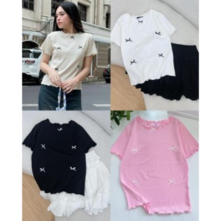 áo babytee bigsize 60-140kg nơ sóng gân co giãn