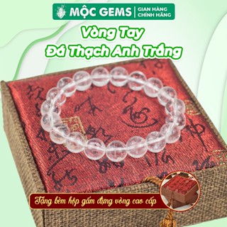 Vòng Tay Đá Thạch Anh Trắng Mộc Gems - Vòng Tay Đá Clear Quartz Giúp Thanh Tẩy Năng Lượng, Cải Thiện Phong Thủy