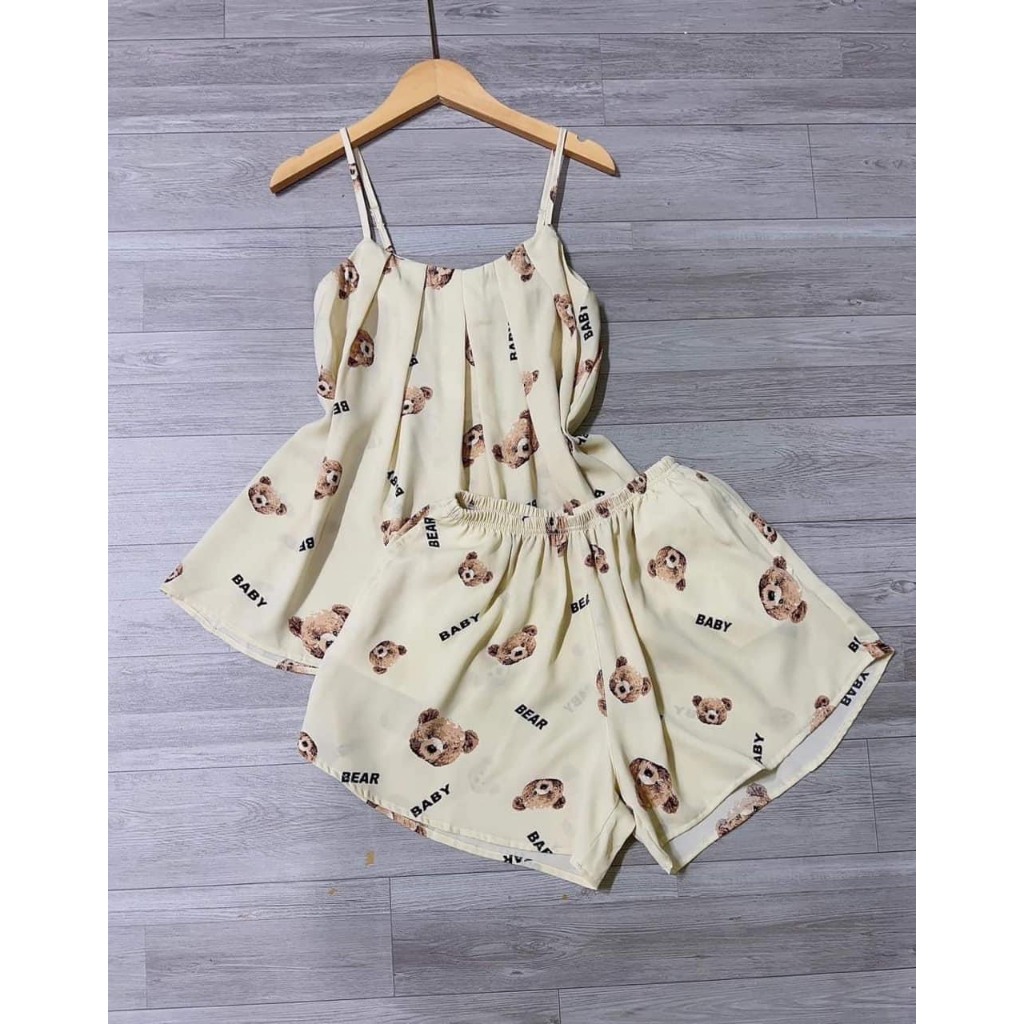 Bộ pijama mặc cho nữ,áo dây sexy,sét bộ pijama mặc nhà siêu dễ thương BEAR DÂY