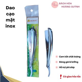 Dao cạo lông mặt- cạo râu cán inox, dao cạo thợ hớt tóc, barber.