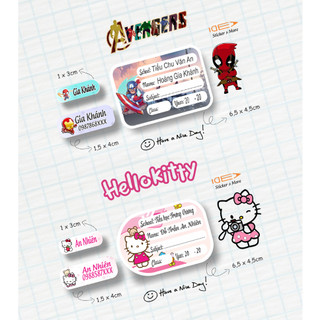 Combo 108 sticker + 45 nhãn vở in tên bé theo yêu cầu