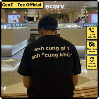 Áo thun chữ Anh Cung Khủ tấu hài phong cách trẻ trung nam nữ đủ size