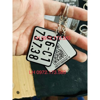 Móc khoá biển số xe 2 mặt theo yêu cầu, in tên, số điện thoại, nội dung theo yêu cầu