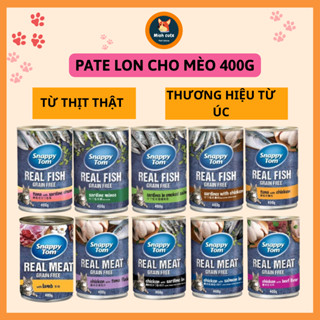  Pate mèo Lon Snappy tom 400g từ thịt thật nhiều vị 