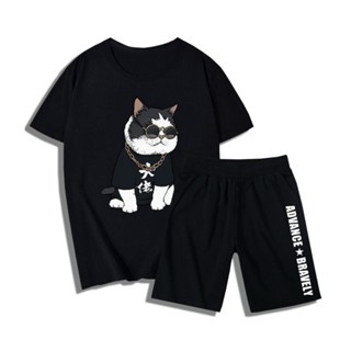 ĐỒ BỘ THỂ THAO IN HÌNH CON MÈO ĐEO MẮT KÍNH SIÊU NGẦU