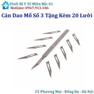Cán Dao Mổ Số 3 Kèm 20 Lưỡi Dao Mổ Số 11