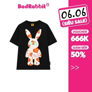 Áo Thun Unisex Bad Rabbit Heart Pattern Tee - Black - Local Brand Chính Hãng