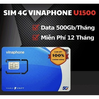 Sim vinaphone mobifone 500gb/tháng u1500, 12mdt150