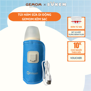 Túi Hâm Sữa, Ủ Sữa Di Động Kèm Sạc Gemom Tiện Lợi