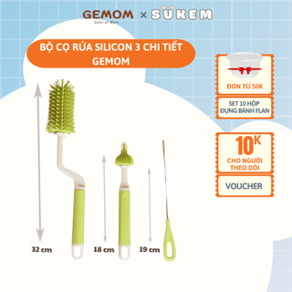 Bộ Cọ Bình Sữa, Núm Ti Silicon Cao Cấp 3 Chi Tiết Tay Cầm Xoay 360 Độ Dùng Cho Mọi Loại Bình